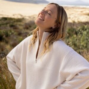 Jenni Kayne Half Zip Cashmere Sweater